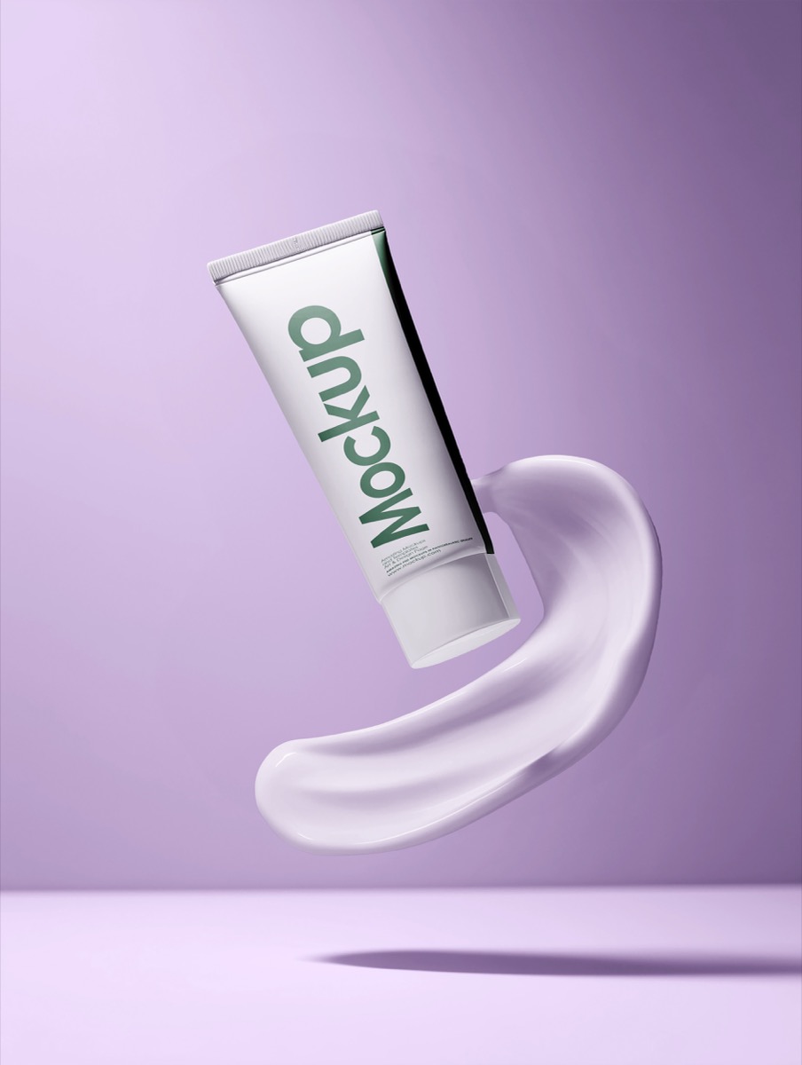 Cosmetic Tube Mockup Minimalist Purple Background Product Display, from Brandex
