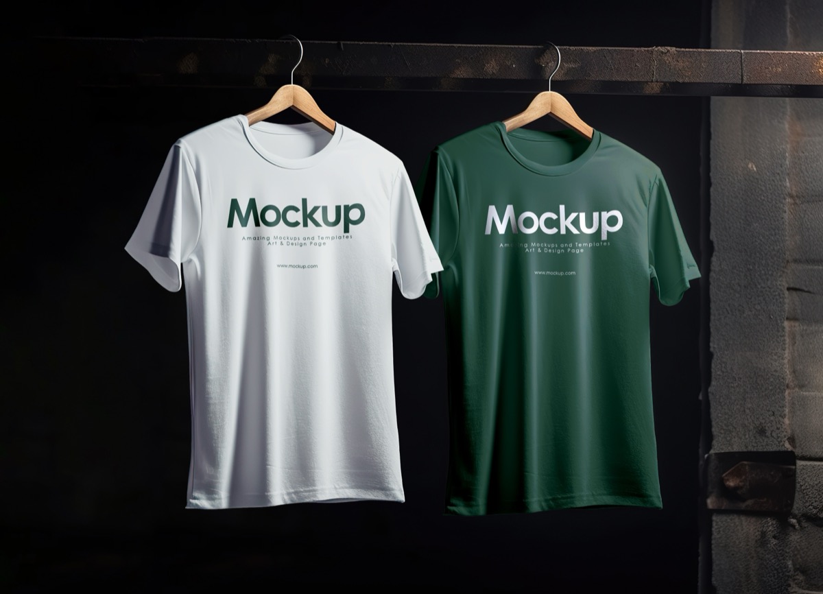 Dual Color T-Shirt Apparel Mockup Realistic High-Resolution PSD, from Brandex