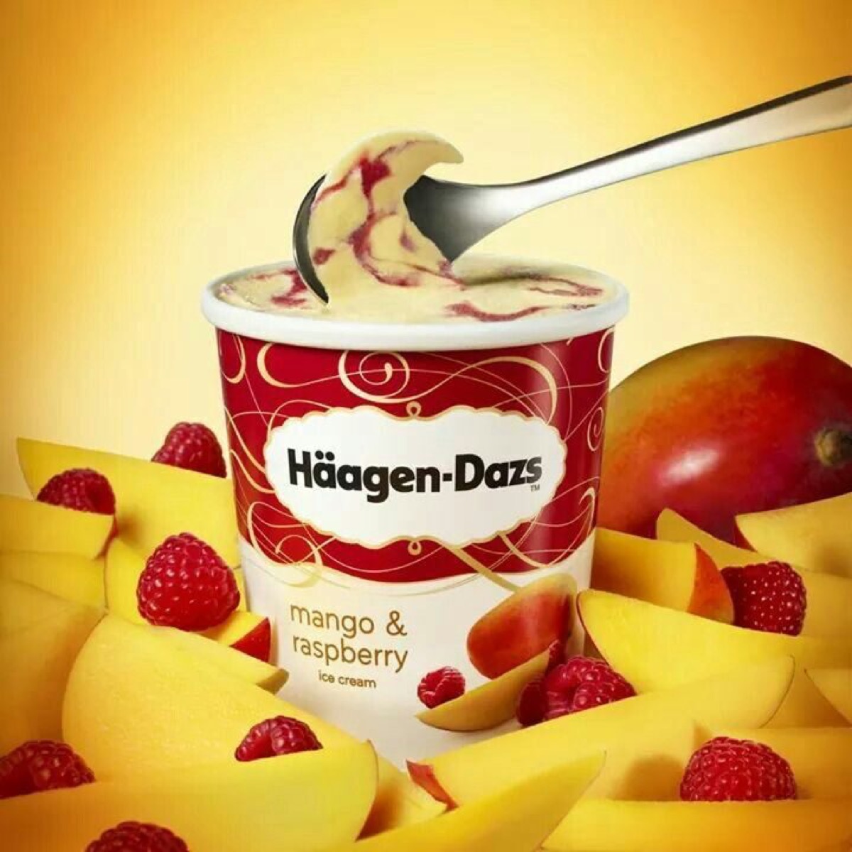 Häagen-Dazs — Mango & Raspberry packaging, pre-press by OHG