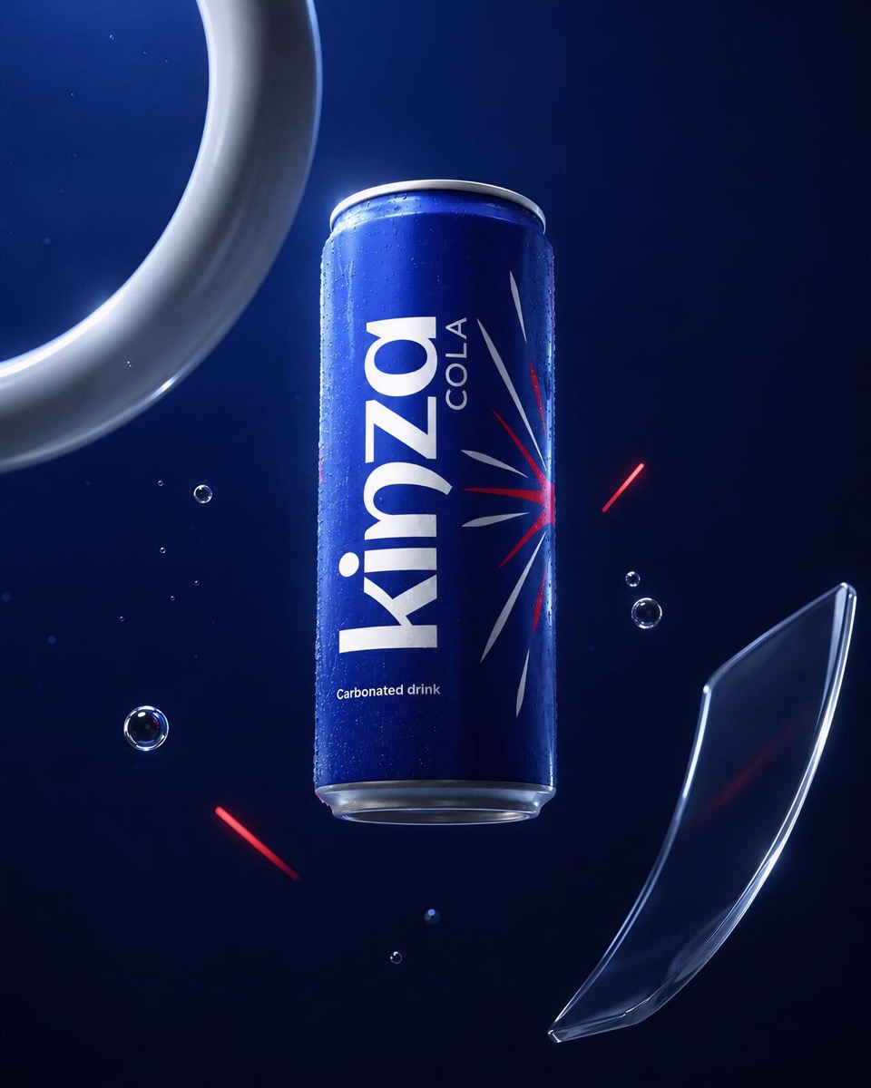 Kinza Cola packaging, pre-press by OHG